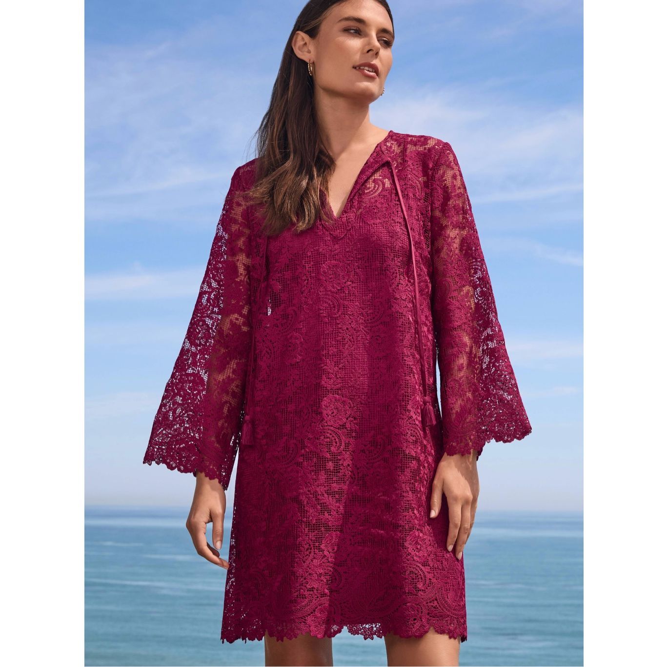 New Johnny Was Women’s S Harper Lace Mini Dress $388 Msrp